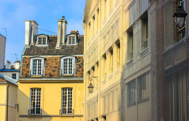 Beautiful houses in Paris: European architecture, building where Parisians live