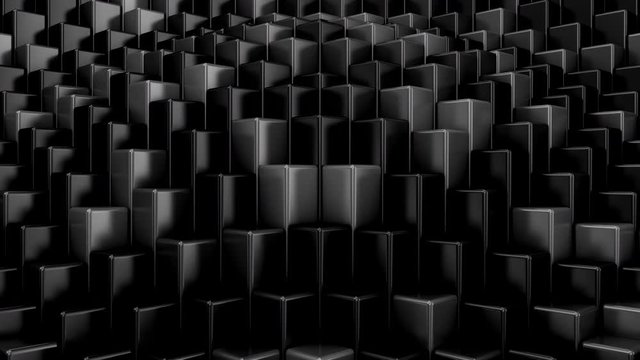 Boxes Form A Wave. Abstract motion, loop, 3d rendering, 4k resolution