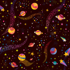 space cosmos seamless pattern