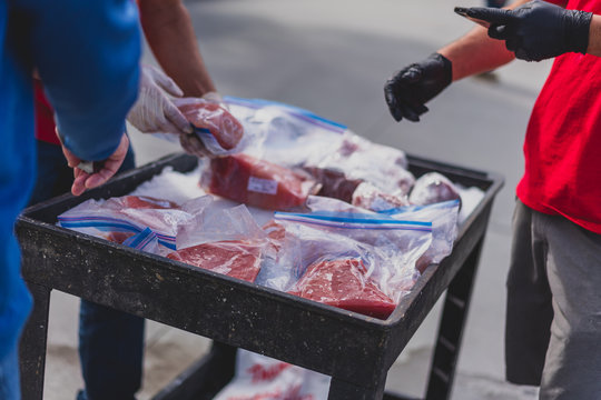 people at a fish market