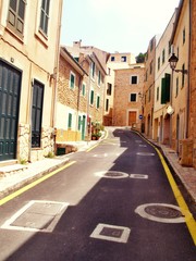 Banyalbufar street in Majorca with new asphalt