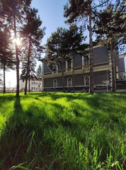 Obraz premium Romania,Bistrita,spring landscape 2020,Unions House in april,