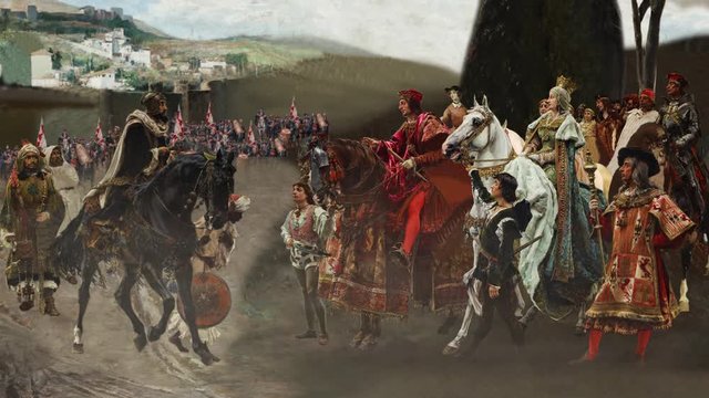 The fall Granada, Boabdil, King Ferdinand, Queen Isabelle, Alhambra, Andalusia