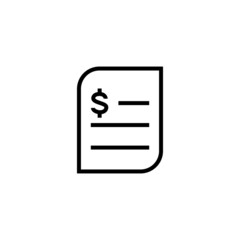 Tax bill icon vector design template in outline style design on white background