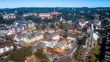 Gramado - RS. Aerial view of Gramado city center in Rio Grande do Sul - Brazil