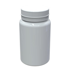 3d Illustration, white supplement bottle mock-up, Photo-realistic packaging mockup template