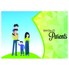 Happy Global Parents Day Logo Vector illustration. design Template. banner. background.poster.