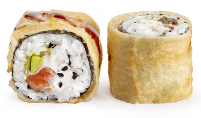Tempura sushi roll with salmon, © obskurus
