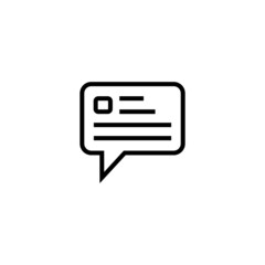 Message speech bubble icon vector design in outline style on white background 