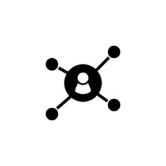 Network vector icon design, Social media sign in black flat design on white background