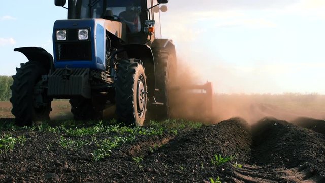 tractor in a field