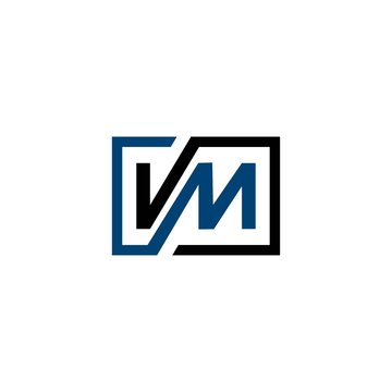 VM initial box letter logo template vector