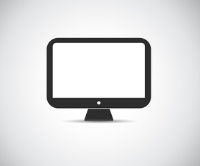 Computer icon, Personal computer in flat style, Desktop computer, IT logo