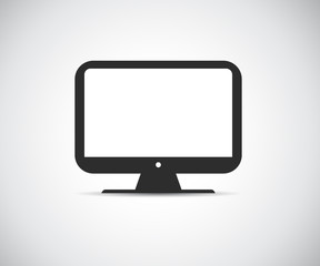 Computer icon, Personal computer in flat style, Desktop computer, IT logo