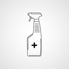 Sanitizer bottle line icon. Alcohol bottle for hygiene. Vector Illustration