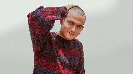 Casual portrait of a bald man