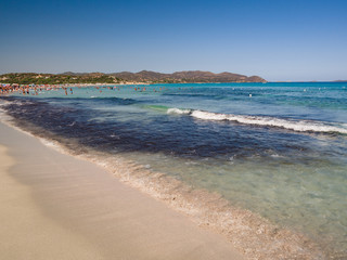 Transparent and turquoise sea in Villasimius. Sardinia, Italy.