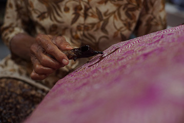 Surakarta Indonesia January 17 2020 : Beautiful Batik Motif of Surakarta Indonesia is a traditional culture from Indonesia with bokeh background, Batik Tulis
