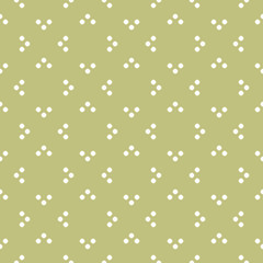Subtle vector minimalist seamless pattern. Polka dot geometric texture. Simple abstract minimal background with small circles, tiny dots. Soft green and white color. Repeat design for decor, textile