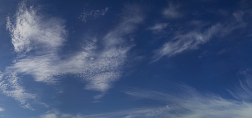 Blue sky with white clouds, natural backgrounds, panoramic sky	