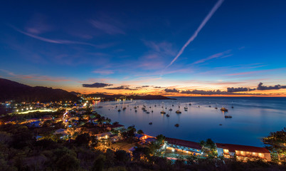 Coucher de soleil sur grand Case à Saint-Martin