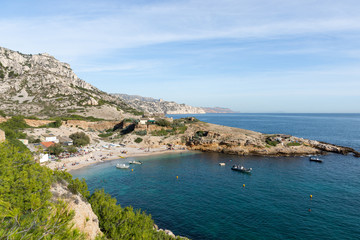 Fototapeta na wymiar Calanque de Marseilleveyre à Marseille, France