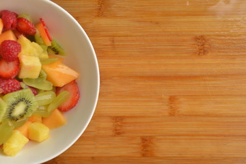 Fruit Salad in a white bowl