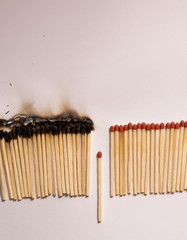 Coronavirus matches social distancing quarantine Covid- 19