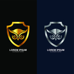 Owl with shield logo design