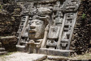 Mayan ruins temple face