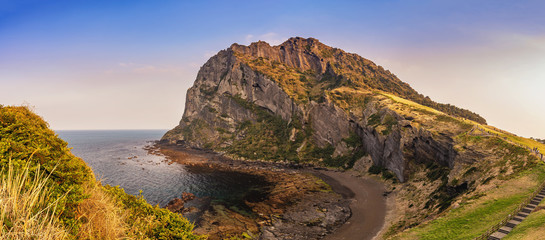 Jeju Island South Korea, panorama nature landscape at Jeju Do Seongsan Ilchulbong