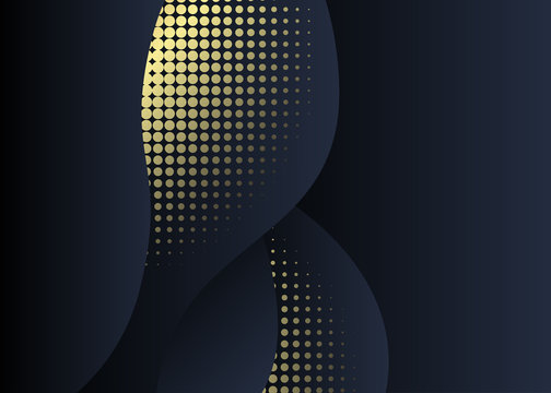 Minimalist black premium exclusive background. Vector luxury dark and golden gradient geometric elements.