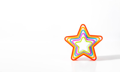 Colorful star shapes that form one piece on a white background Connect unity and teamwork concept