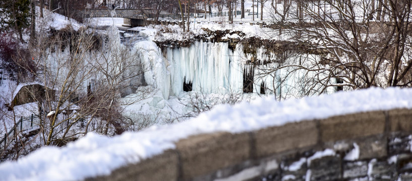 Frozen Waterfalls At Minnehaha Park