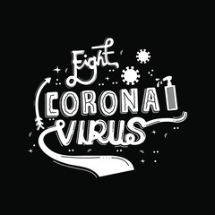 fight corona virus season lettering font design