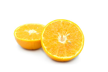 Natural Vitamin C oranges. Healthy fruit on a white background