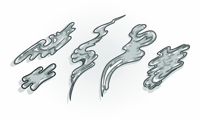 Vector illustration isolated Set Smoke 