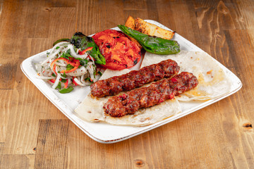 Turkish Adana Urfa Skewers Shish Kebab stock photo