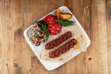 Turkish Adana Urfa Skewers Shish Kebab stock photo