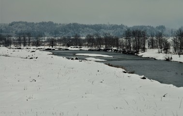 Naklejka premium 冬の丹生川