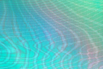 abstract background: unique wavy pattern of overlaying two grids, blurry and tinted to classic turquoise, purple, emerald shades