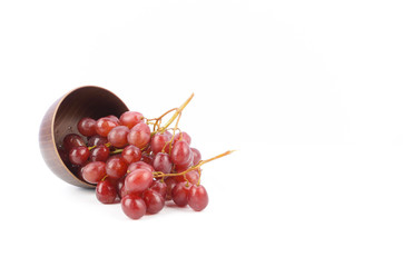 fresh red grapes isolated on white background.
