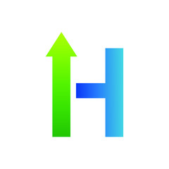 Letter h arrow logo design