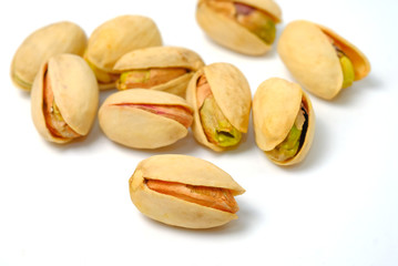 pistachios isolated on a white background