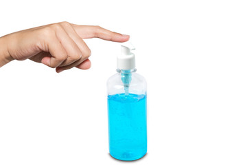 people washing hand by hand sanitizer alcohol gel for cleaning and disinfection