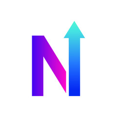 Letter n arrow logo design