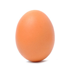 Single brown chicken egg isolated on white background with clipping path.