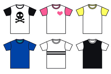色々なTシャツのイラスト