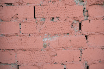 Background image of pink painted brickwork texture