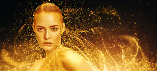 Naklejka premium girl in star dust